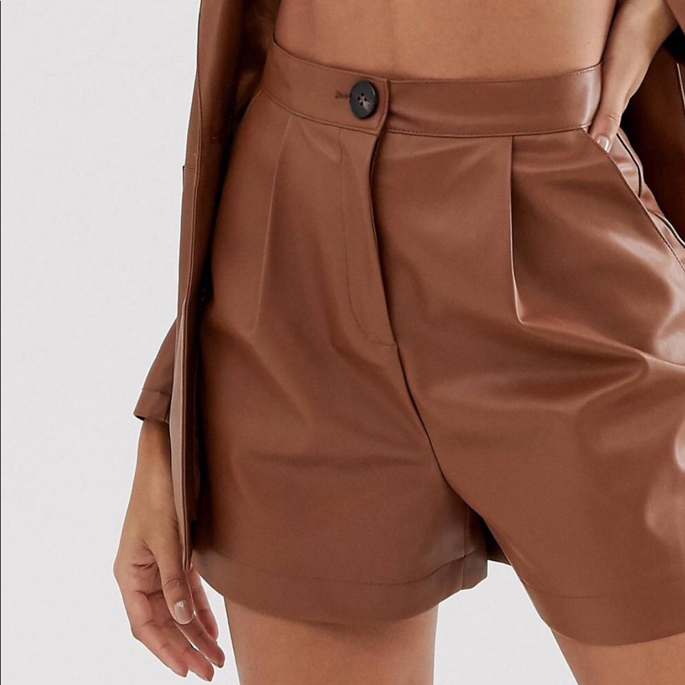 Leather look shorts